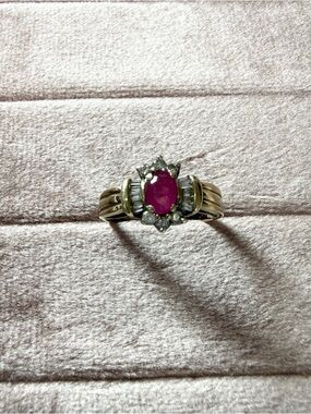 14K Gold Ruby and Diamond Ring